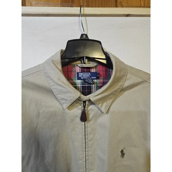 Polo Ralph Lauren Men's Harrington Bomber Jacket Khaki Beige Brown, Size Large